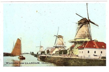 Windmill Holland Zaandam Postcard