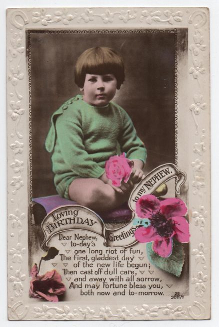 Greetings Nephew 1930 Birthday Postcard