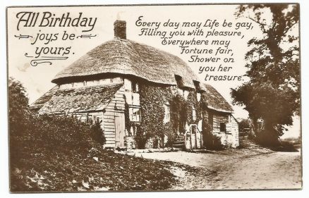 Greetings Birthday Card Vintage Real Photo