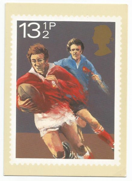 Rugby Union Royal Mail Stamps Postcard 1980