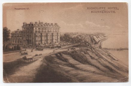 Bournemouth Postcard Highcliffe Hotel  C.1916