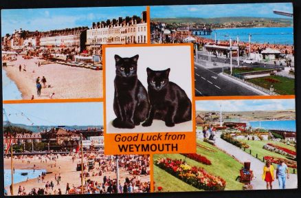 Weymouth Postcard Lucky Black Cat Series