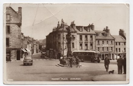 Jedburgh Market Place Coach 1958 Postcard