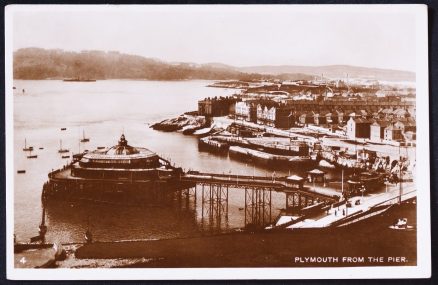 Plymouth Pier Postcard Vintage Real Photo