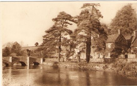 Bibury Postcard River Colne Sepia Tone Vintage View