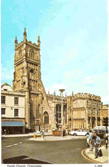 Cirencester Postcard Parish Church