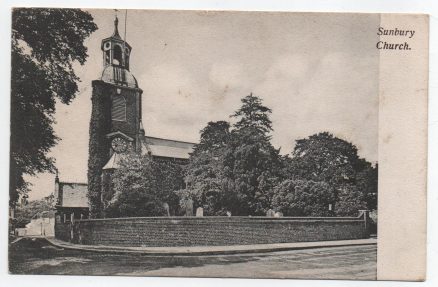 Sunbury Church LOCAL PUBLISHER Postcard dated 1906