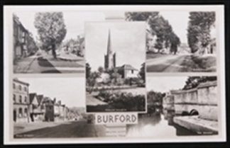 Burford Postcard Sheep Street Mulitiview Real Photo