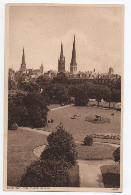 Coventry Postcard Three Spires Vintage