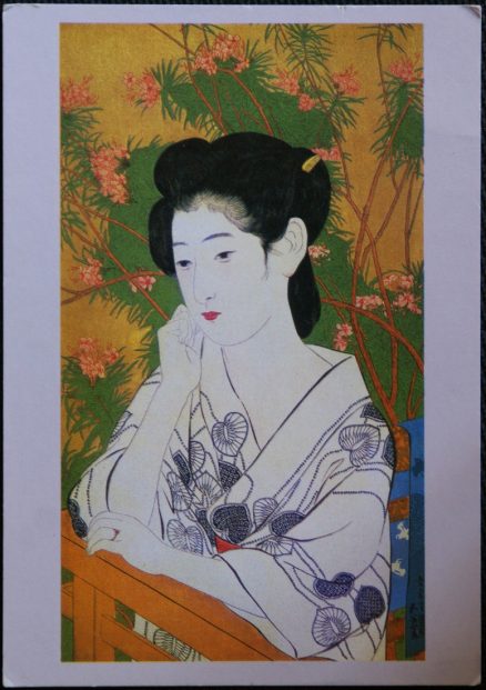 Goyo Hashiguchi Artist (1880-1921) Young Woman On A Veranda