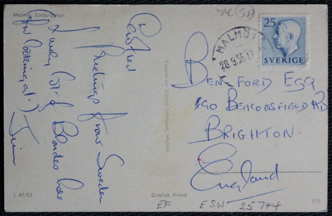 Malmo Sodergatan Sweden Postcard Vintage View - Image 2