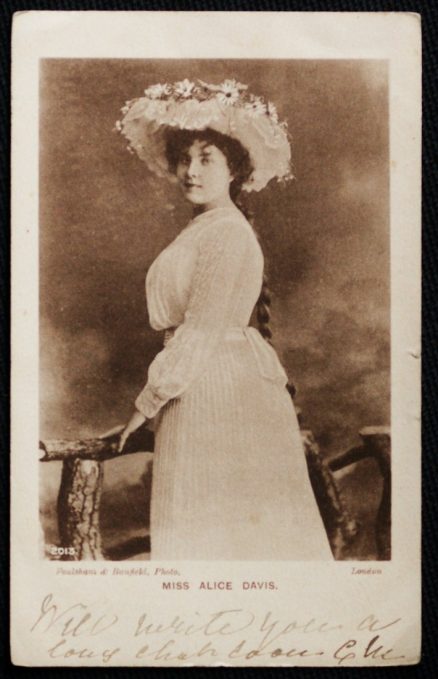 Alice Davis Antique Postcard 1906 Theatre