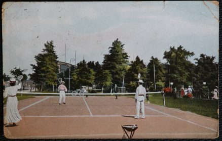 Tennis Match Postcard Vintage 1906