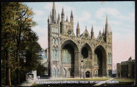 Peterborough Cathedral Postcard From St. Johns Church Vintage 1907