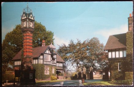 Crewe Postcard Cheshire Lodge Gates And Clock Tower