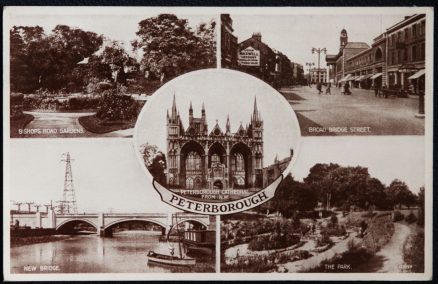 Peterborough Postcard Broad Bridge Bishops Road New Bridge Real Photo Multiview