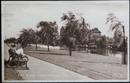 Peterborough Postcard Embankment Vintage 1950's