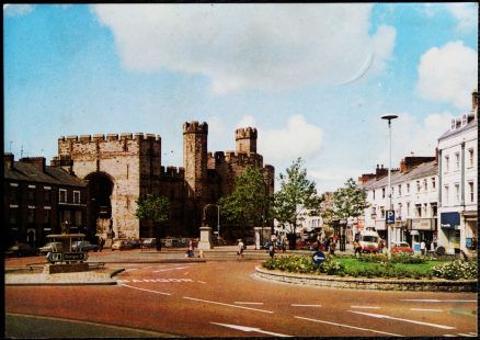 Caernarvan Wales Postcard Castle Square