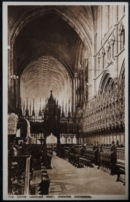 Chester Cathedral Vintage Postcard Sepia Toned