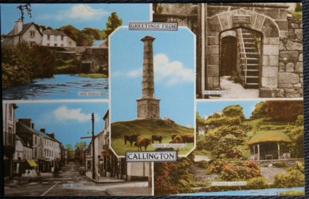 Callington Cornwall Postcard New Bridge Old Clink Fore Street Kithill Monument