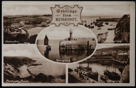 Mevagissey Lighthouse Cornwall  Postcard Portmellon Polstreath