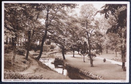 Buxton Postcard Derbyshire Serpentine Walks Sepia Tone View