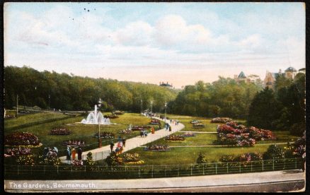 Bournemouth The Gardens Postcard LOCAL PUBLISHER J.E. Beale 1911