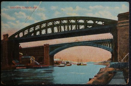 Sunderland Bridges Vintage Postcard 1914