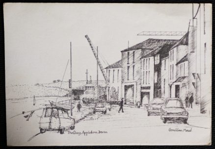 Appledore Devon Postcard The Quay Artist Card by Geraldine Mead