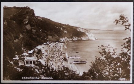 Oddicombe Beach Devon Postcard Real Photo Post Office Publisher