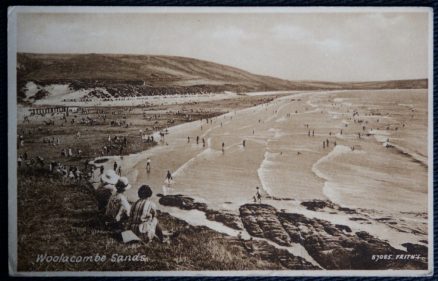 Woolacombe Sands Devon Vintage Postcard 1943