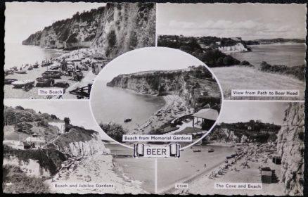 Beer Devon Postcard Jubilee Gardens Beach Multiview Real Photo 1962