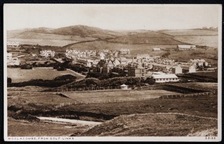 Woolacombe Postcard Vintage View From Golf Links Sepia Tone