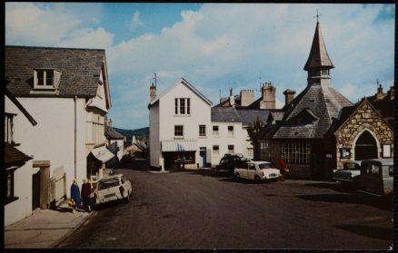 Chagford Postcard Devon With Austin Cambridge Estate Austin 1100 Ford Anglia