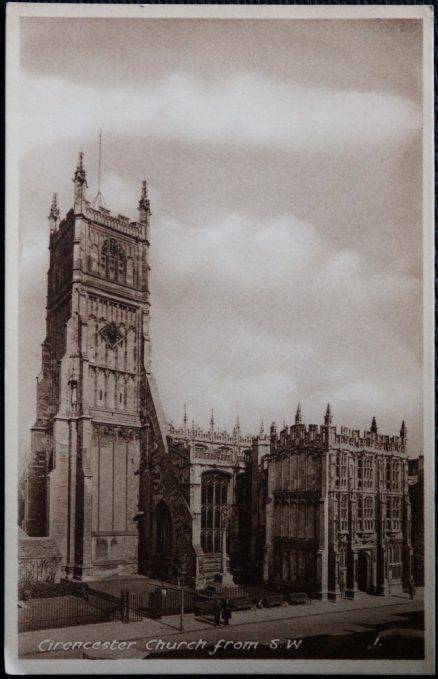 Cirencester Church Postcard Vintage View Sepia Tone