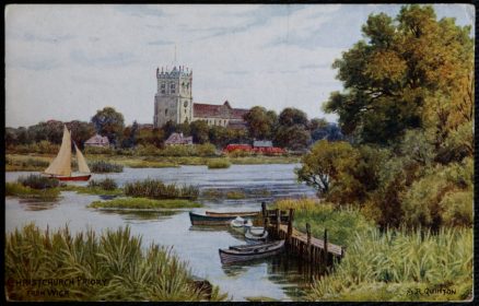 Christchurch Priory Postcard Wick Top Quality Postcard Featuring A.A. Quinton