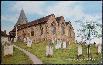 Westerham Kent Postcard Parish Church Local Publisher in  Sevenoaks