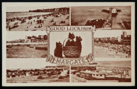 Margate Postcard Kent Lucky Black Cats Series