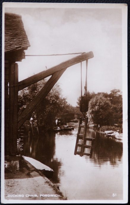 Fordwich Kent Postcard Real Photo Ducking Chair Vintage 1937