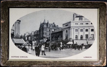 Oxford Circus Postcard London Vintage Real Photo Cameo Insert Peter Robinson