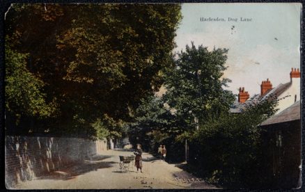 Harlesden London Dog Lane Vintage 1906 Postcard HARLESDEN PUBLISHER