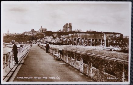 Tynemouth Postcard Vintage View The Pier Real Photo