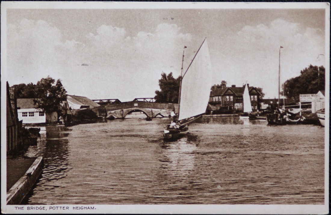 Potter Heigham Postcard Vintage 1939 Sepia Toned