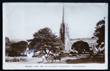 Londonderry Postcard Brooke Park St. Eugenes Cathedral Vintage 1951