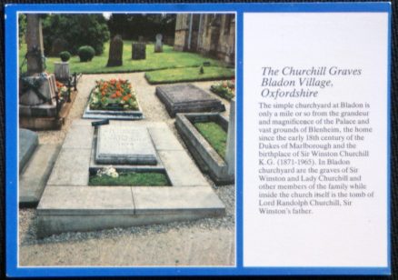 Bladon Oxford Postcard Sir Winston Churchill Blenheim Dukes Of Marlborough