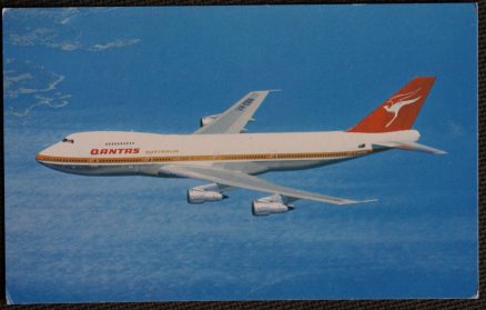 Qantas 747B Postcard Aviation Airline