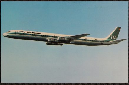 Super DC-8 Fan Jet Postcard TIA