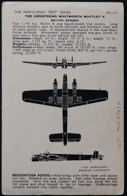 Armstrong Whitworth Whitley Postcard - Image 2