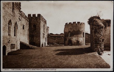 Ludlow Castle Vintage Postcard 1956 Shropshire Sepia Tone