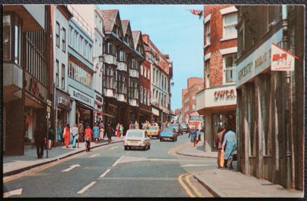 Shrewsbury Postcard Pride Hill Shops Owen Leicester circa 1981